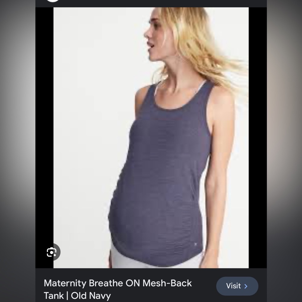 Old navy breathe on maternity exercise workout tank size medium dark gray.